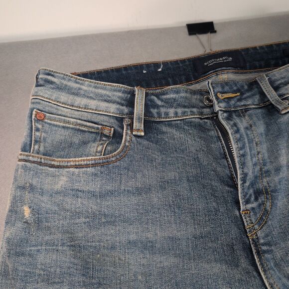Scotch & Soda Skim Mens Blue Jeans Amsterdam Blauw Size W 34x L 32 - Picture 7 of 16